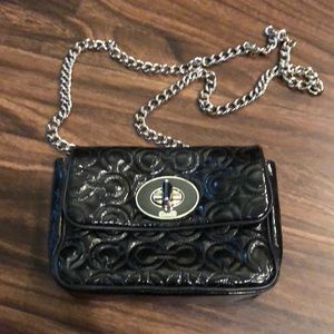 Black leather coach bag